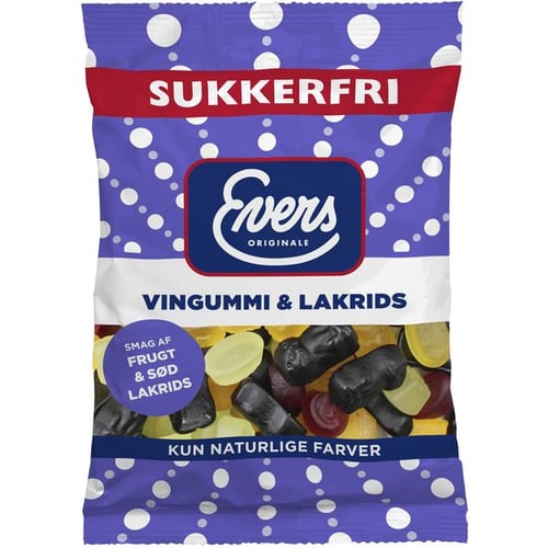 Evers Vingummi & Lakrids Mix Sukker Fri 70g - picture