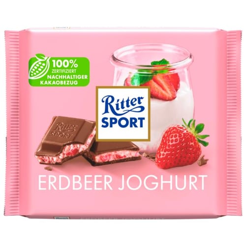 Ritter Sport Jordbær Yoghurt 100g - picture