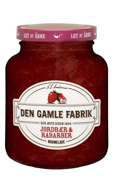 Den Gamle Fabrik Jordbær/Rabarber 600g_0