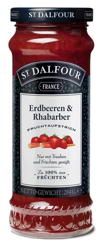 St. Dalfour Erdbeeren & Rhabarber Konfitüre 284g_0