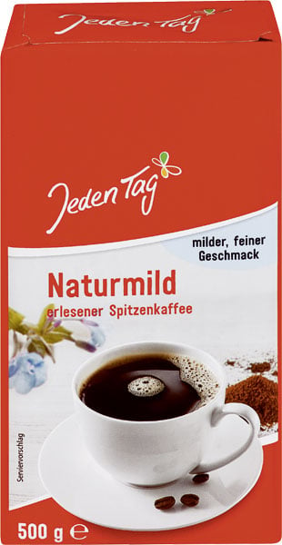 Jeden Tag Kaffe naturlig mild 500g_0