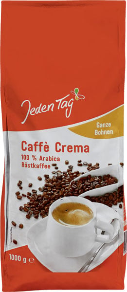 Jeden Tag Kaffe crema, hele bønner 1kg_0