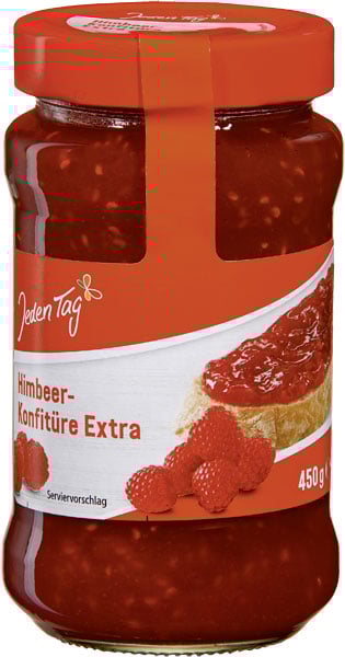 Jeden Tag Hindbærmarmelade m. ekstra bær 450g_0