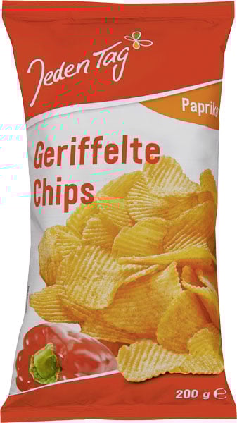 Jeden Tag Bølgechips m. paprika  200g_0