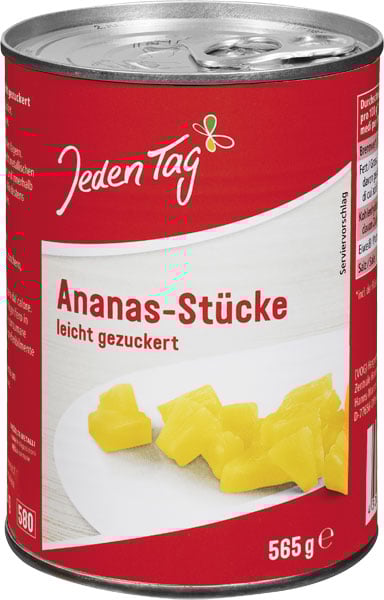 Jeden Tag Ananas stykker 580ml_0