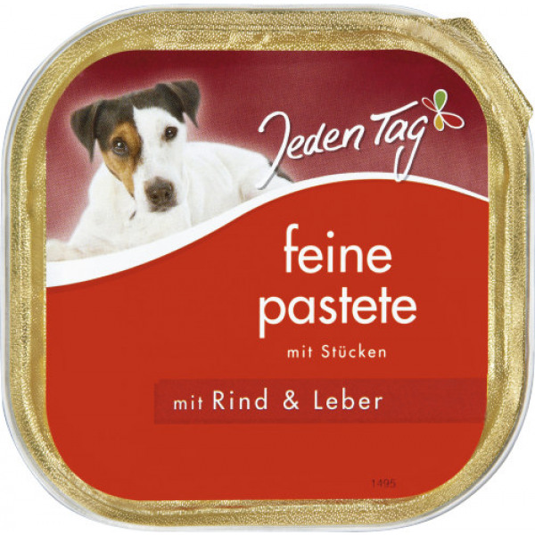 Jeden Tag Hundemad m/oksekød & lever 300g_0