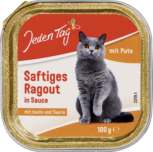 Jeden Tag Kissanruoka Pâté Ragout tauriinilla & inuliinilla 100g_0