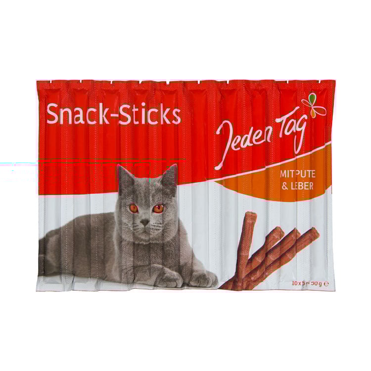 Jeden Tag Kat Snack Sticks m/kalkun & lever 10x50g_0