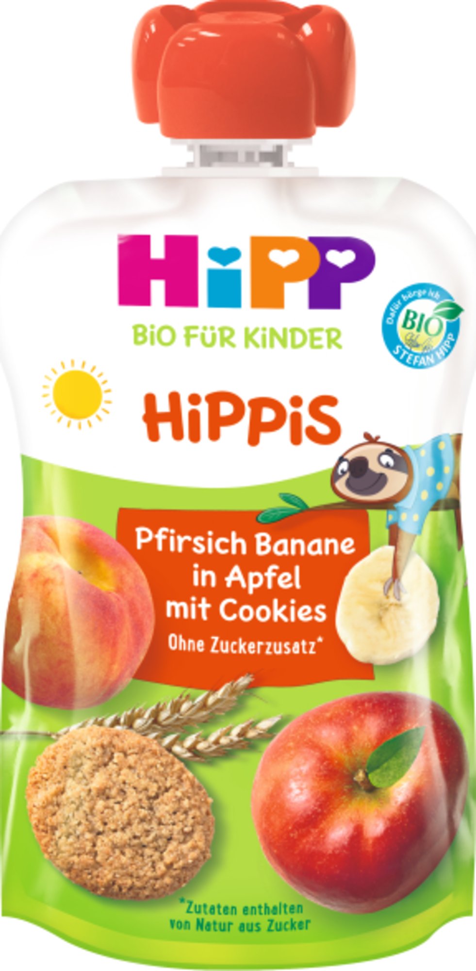 Hipp Hippis Bio Felix Dovendyr Phirsich Banan I Æble Med Småkager 100g_0