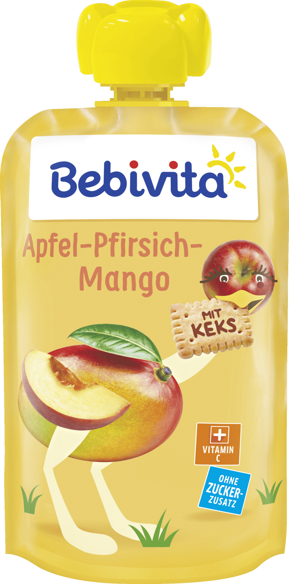 Bebivita Pressepose Æble Fersken Mango Med Kiks 120g_0