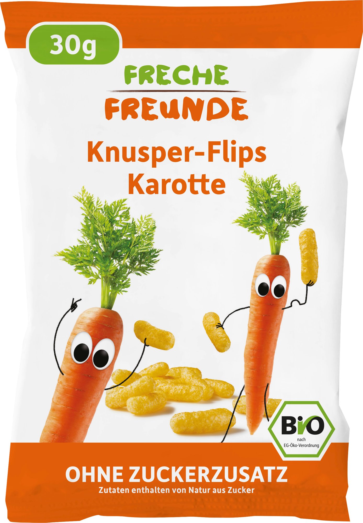 Freche Freunde Bio Sprøde Gulerodsflips 30g_0