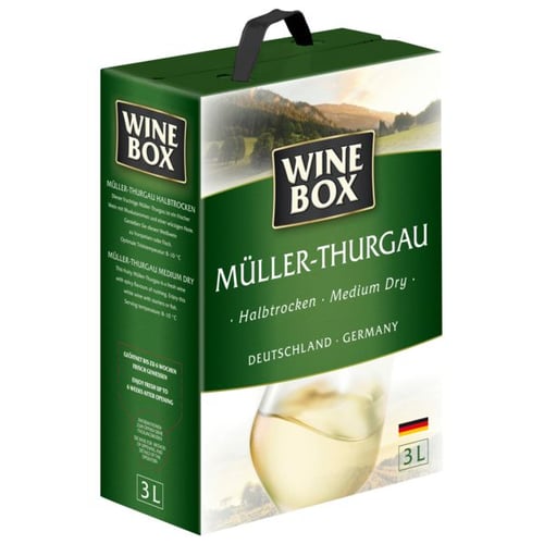 Müller Thurgau Wein Box Halbtrocken Weiss 10,5% 3l_0