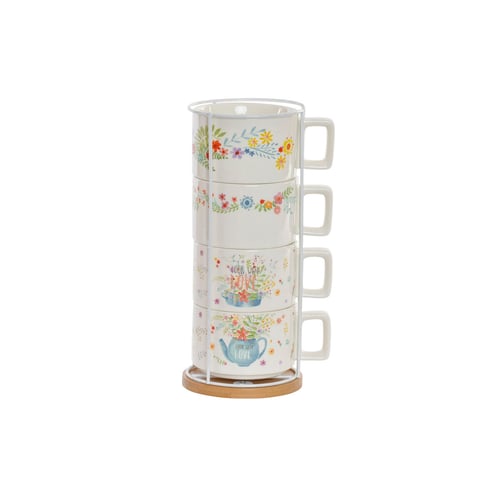 Deler kaffekoppsett DKD Home Decor Metal Bamboo Dolomite (260 ml) (4 stk)_1