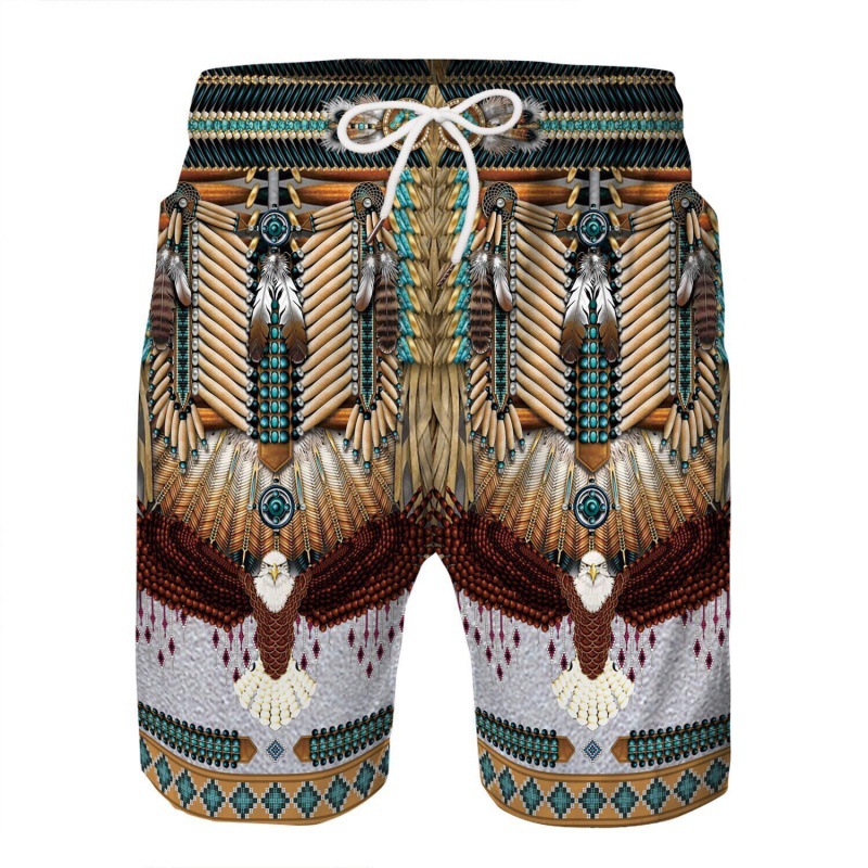 Men's Graphic Indian Culture Swimming Trunks Board Shorts Swim Shorts Mid Waist Hawaiian Ethnic Boho Casual Daily Holiday Drawstring Elastic Waist 3D Print Designer Clothing Apparel