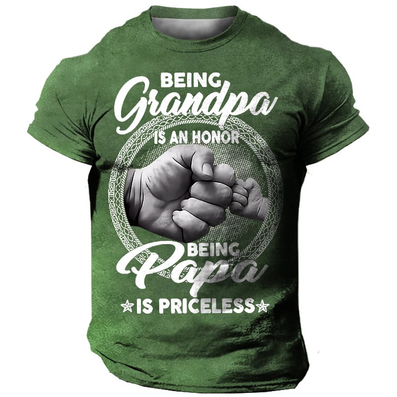 Men's Graphic Hand T shirt Papa T Shirt Short Sleeve T shirt 3D Print Crew Neck Shirt Vintage Fashion Designer Outdoor Daily Sports 1 2 3 Spring & Summer Clothing Apparel S M L XL 2XL 3XL