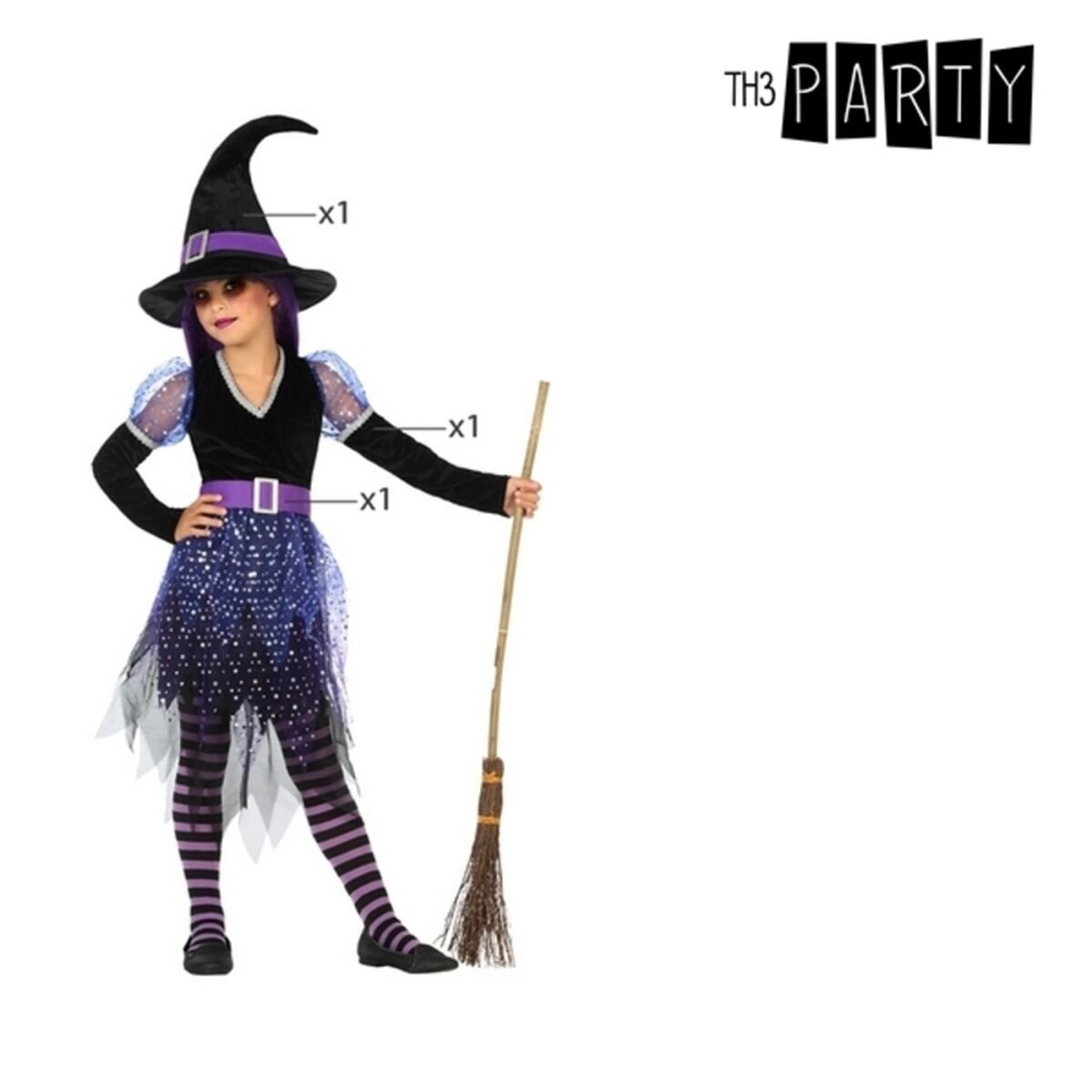 Costume for Children Witch Purple (3 Pcs)_1