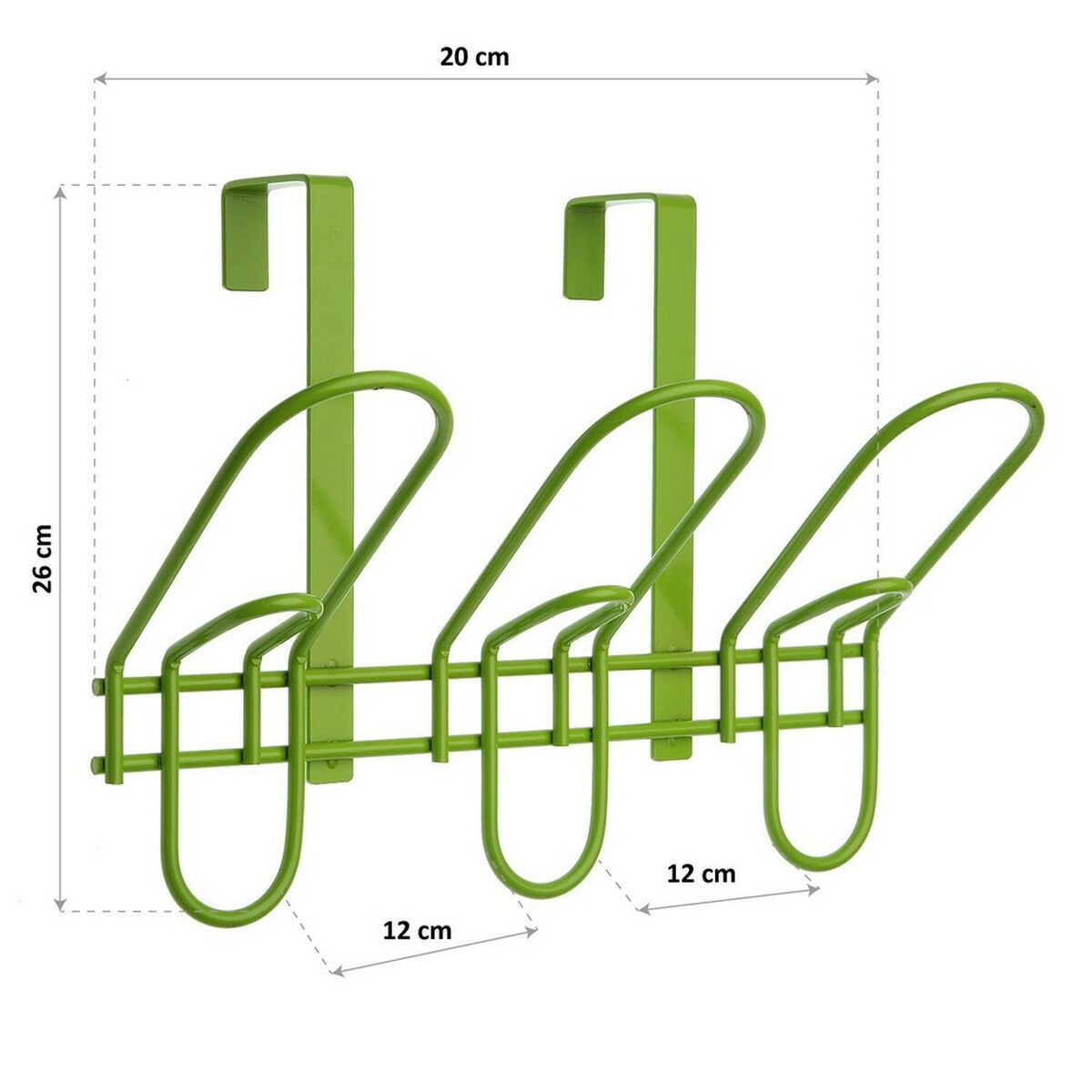 Door Coat Rack Green Metal (12 x 26 x 20 cm)_4