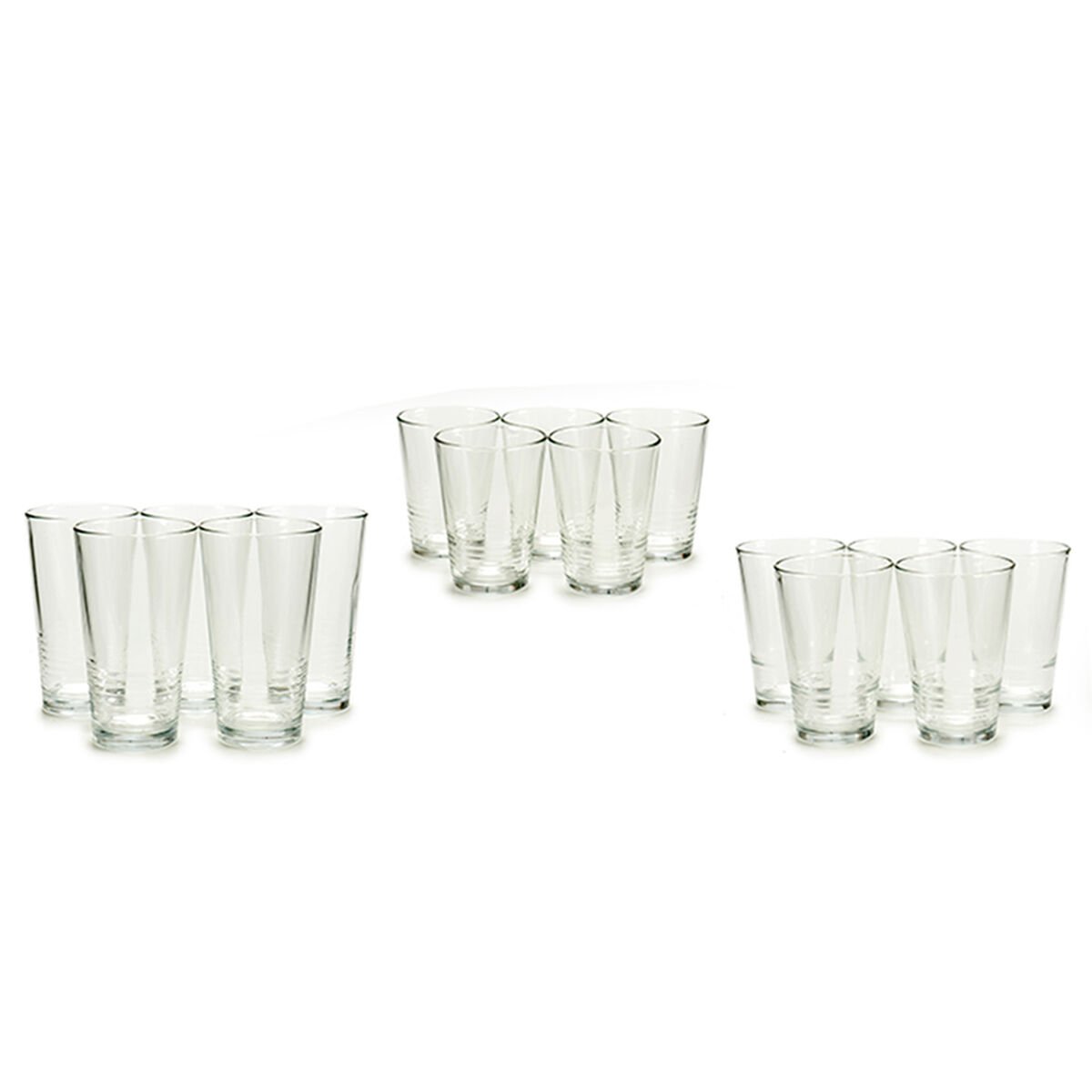 Set of glasses Vivalto Transparent Crystal (18 Pieces) 6 x (51 cl) / 6 x (34 cl) / 6 x (23 cl)_0