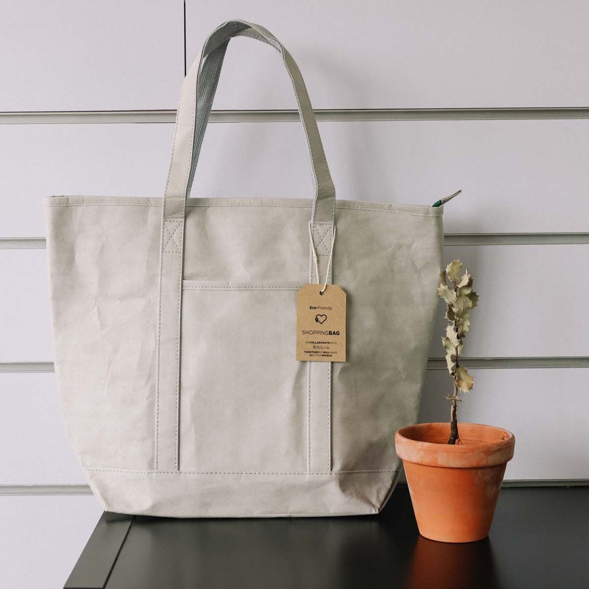 Shopping Bag KSIX kraft paper Polyester Grey_14