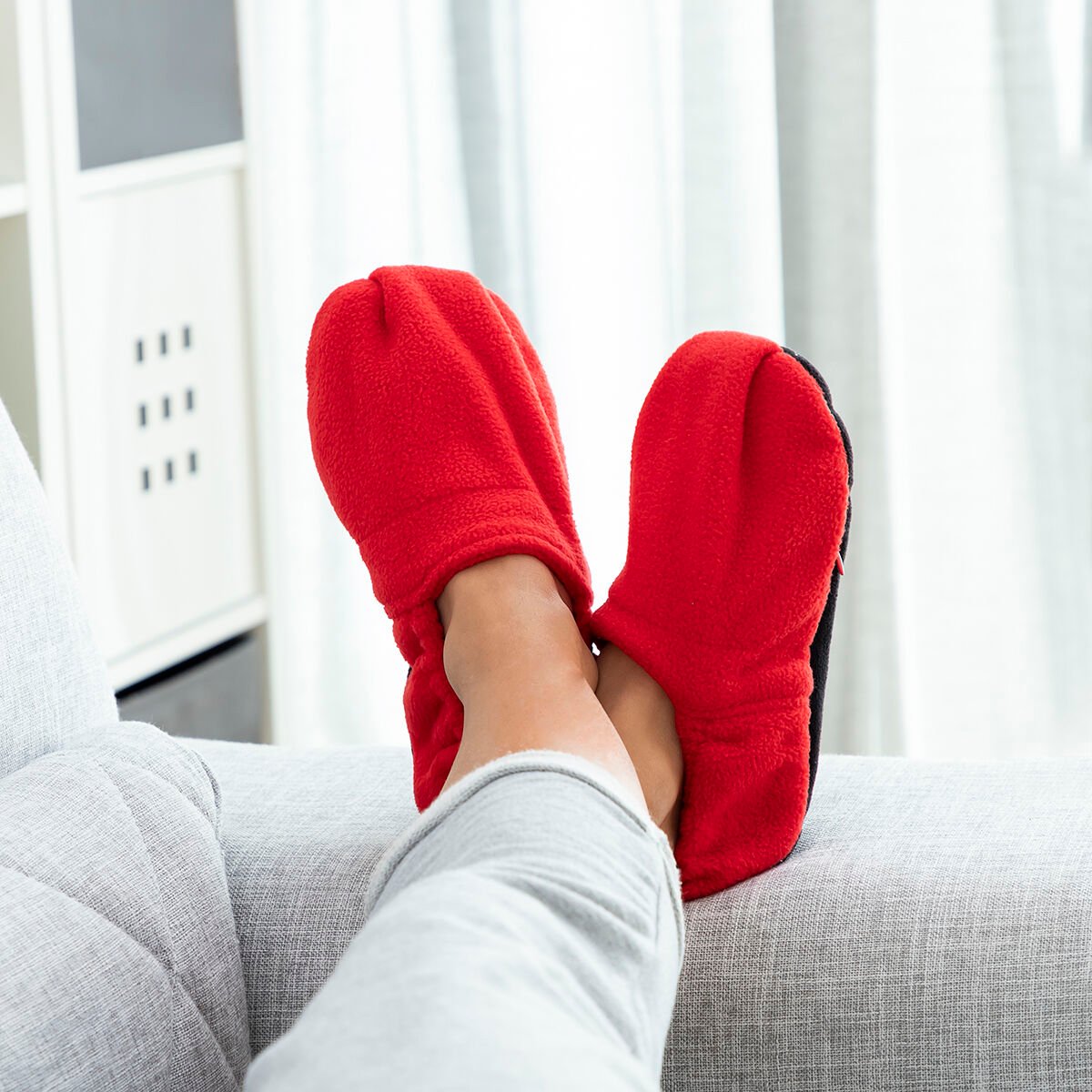 Microwavable Heated Slippers InnovaGoods Red_6
