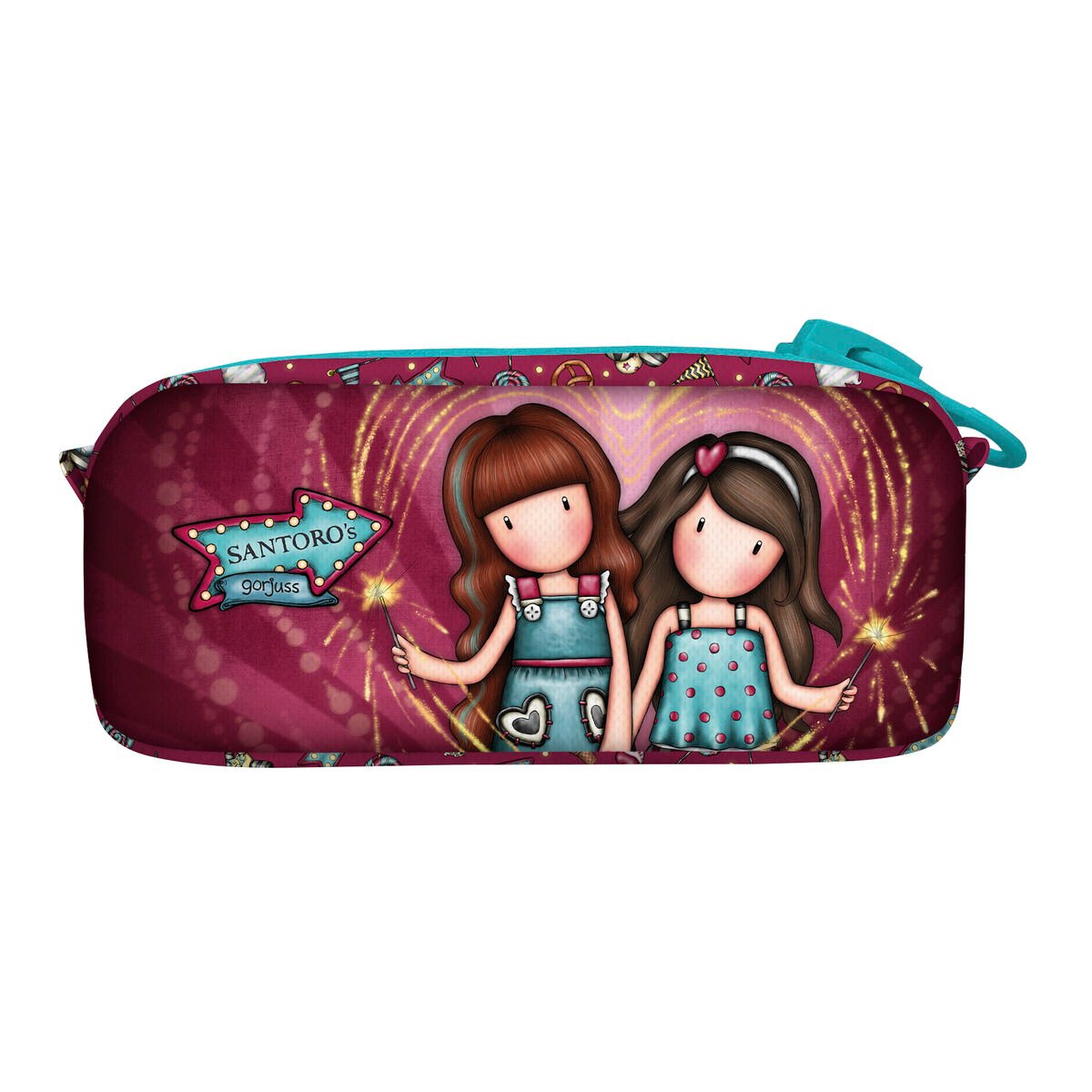 "School Toilet Bag Gorjuss Fireworks Maroon (21.5 x 10.5 x 7 cm)"_3