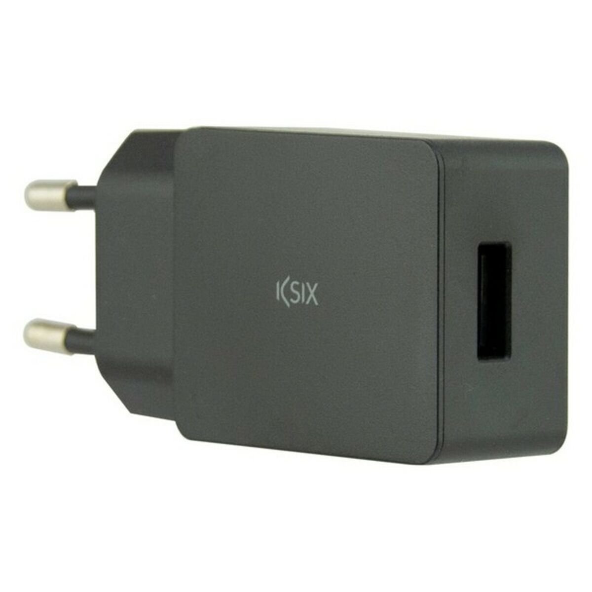 Wall Charger + USB A to USB C Cable KSIX USB Black_10