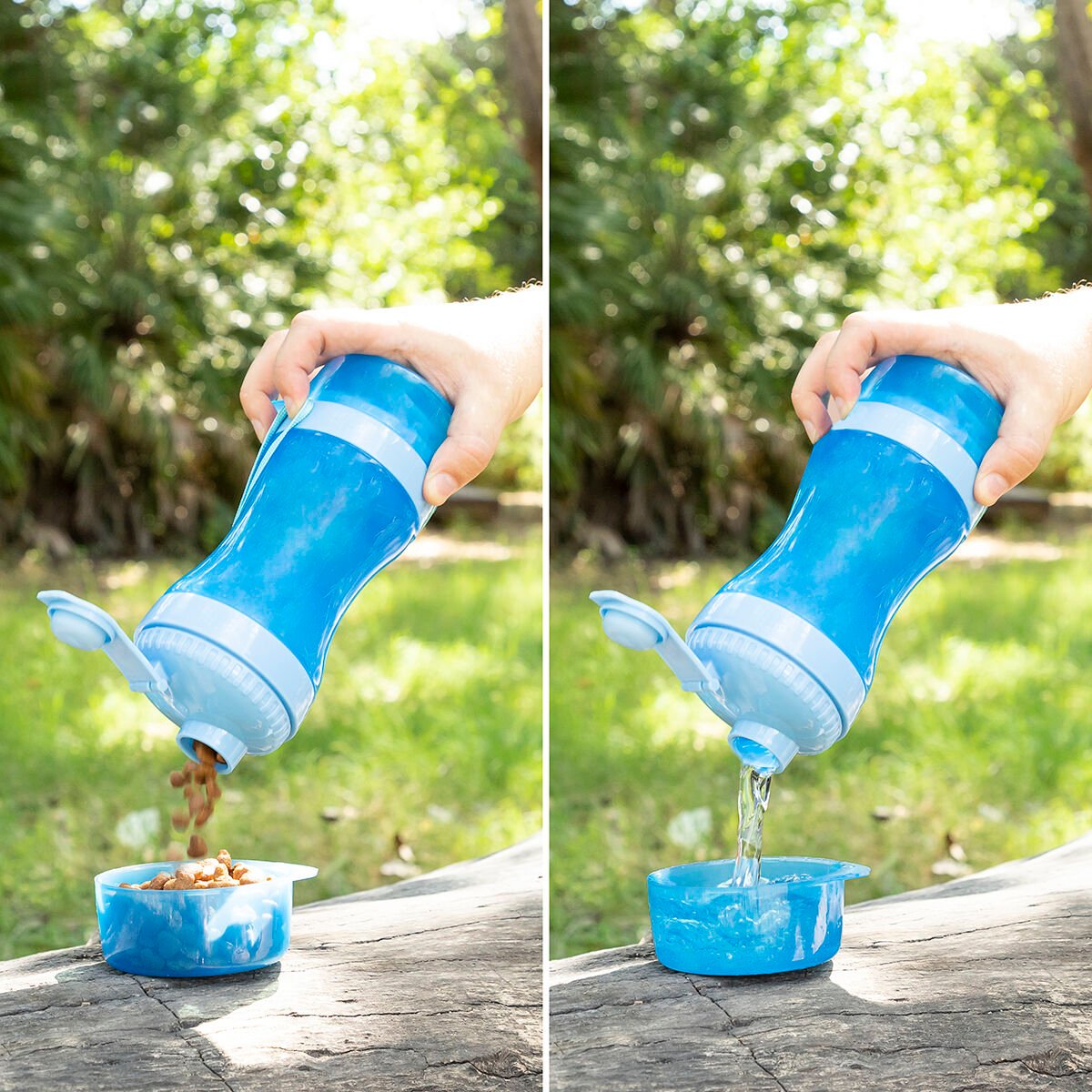 2-in-1 bottle with water and food containers for pets Pettap InnovaGoods_7