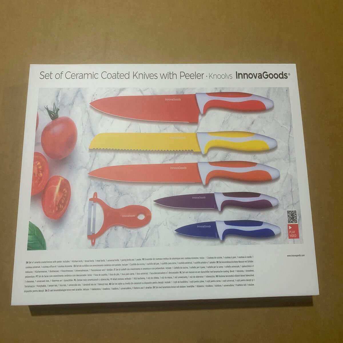 InnovaGoods Set of Ceramic Coated Knives with Peeler (6 pieces)_24