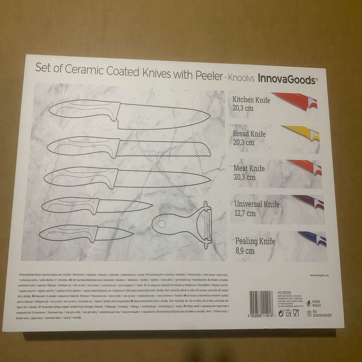 InnovaGoods Set of Ceramic Coated Knives with Peeler (6 pieces)_25