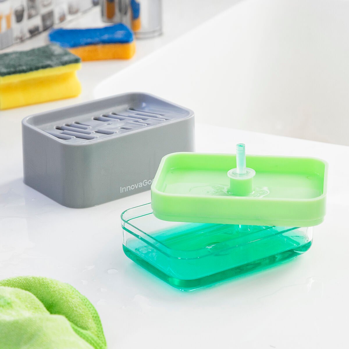 2-in-1 Soap Dispenser for the Kitchen Sink Pushoap InnovaGoods_22