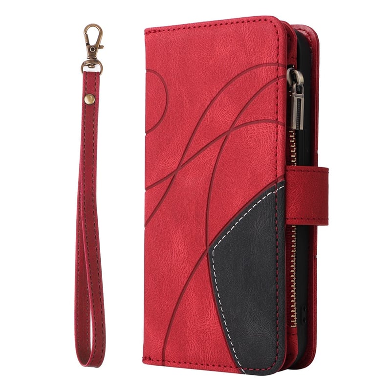 Phone Case For Samsung Galaxy S24 S23 S22 S21 S20 Plus Ultra A73 A53 A33 S25 Ultra Wallet Case Flip Zipper with Wrist Strap Solid Colored PU Leather