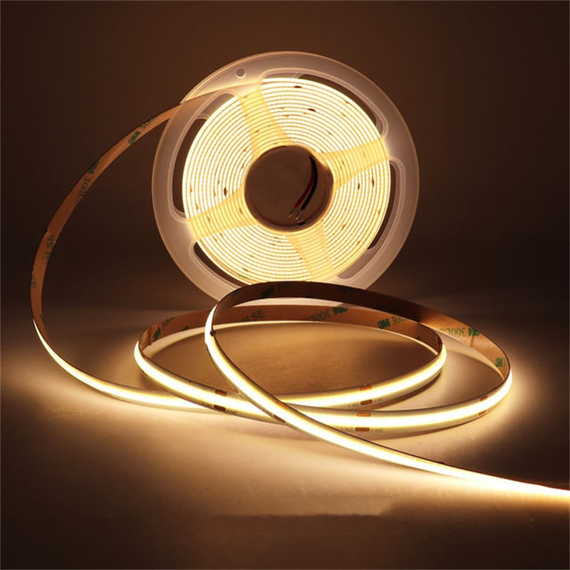 10m 16.4ft Flexible LED COB Strip Light Bar Tape Warm Cold White for Bedroom Stage Home Kitchen DIY Decor 24V 3000K 4000K 6000K