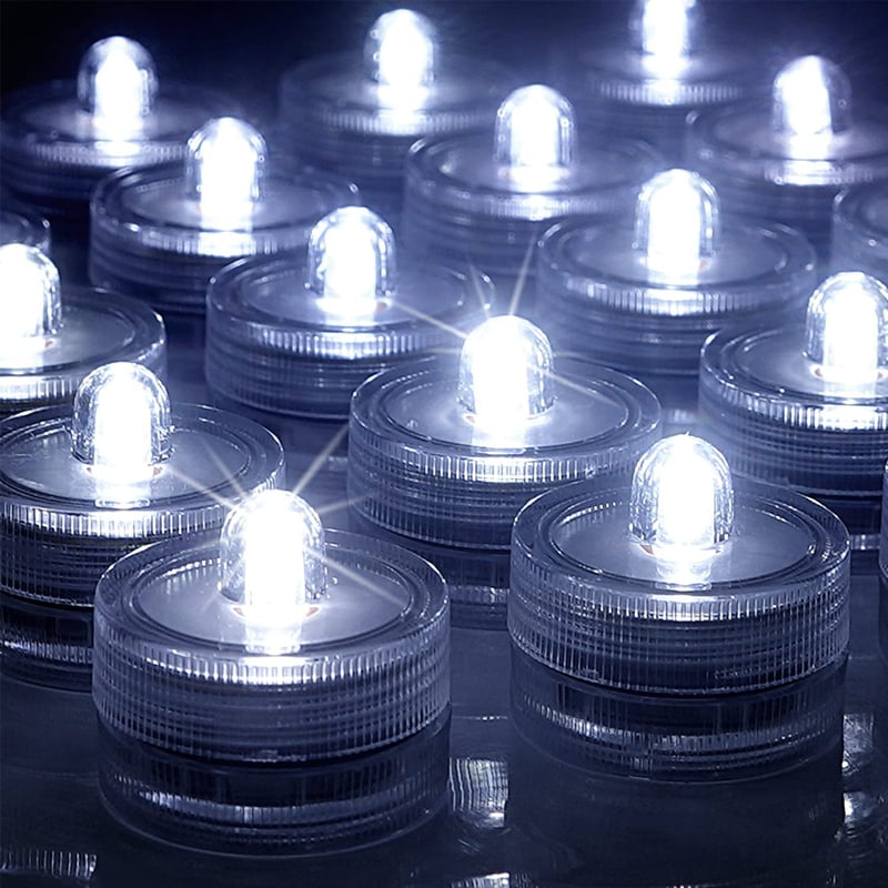 Submersible LED Lights 12pcs Waterproof RGB Underwater Light for Wedding Tea Light Hot Tub Pond Aquarium Swimming Pool Party Vase Decoration Lighting