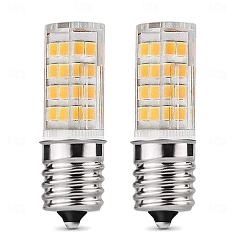 E17 LED Light Bulbs 5W Non-Dimmable Refrigerator Lights, Warm White/White 2pcs 110V-130V