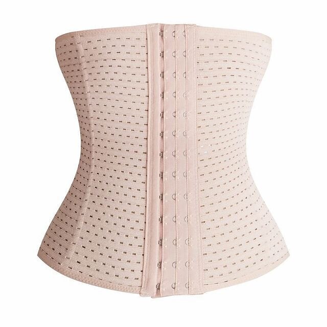 Women's Waist Trainer Shapewears Tummy Control Push Up Front Close Office Yoga Running Gym Plus Size Sport Breathable Solid Color Hook & Eye Home Outfits