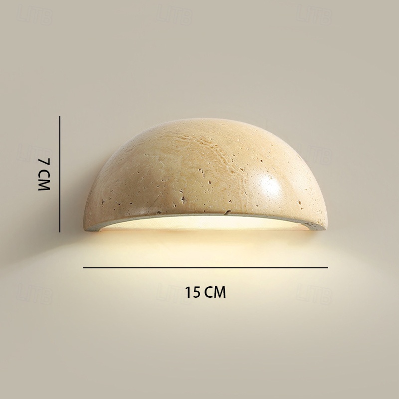 LED Indoor Wall Lights Warm White 15cm Modern Natural Stone Wall Sconce Half Moon Marble Wall Light Fixture G4 for Bedroom Hallway Kitchen 110-240V