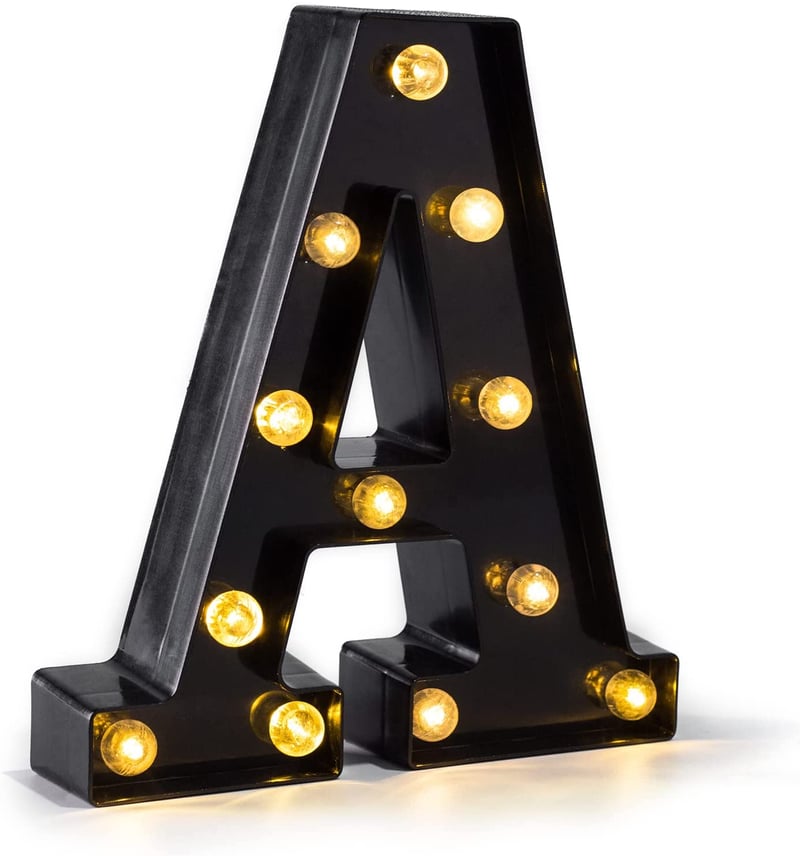 LED Alphabet & Arabic Marquee Lights, Battery Powered Black Letters LED for Events Wedding Party Birthday Home Bar Newly Design Cool Black
