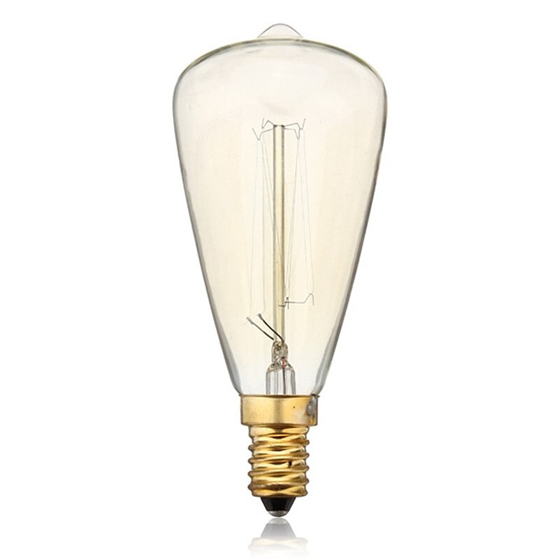 6pcs 40W E14 ST48 Incandescent Vintage Edison Light Bulb Warm White 2200-2700k Retro Dimmable for Candle Pendant Light Chandelier 220-240V