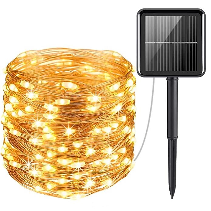Elegant Wedding Reception Party Outdoor Solar LED String Lights Wedding Decoration 10M 33ft 100 LED 8 Lighting Modes Waterproof Fairy Lights Garden Christmas Wedding Birthday Party Holiday Decoration