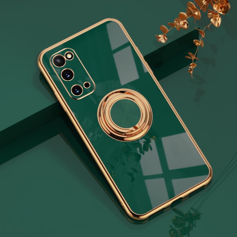 Phone Case For Samsung Galaxy S24 S23 S22 S21 S20 Plus Ultra A14 A72 Note 20 Ultra A53 A32 A52 S25 Ultra Back Cover Fashion Plating Ring Holder Solid Colored TPU