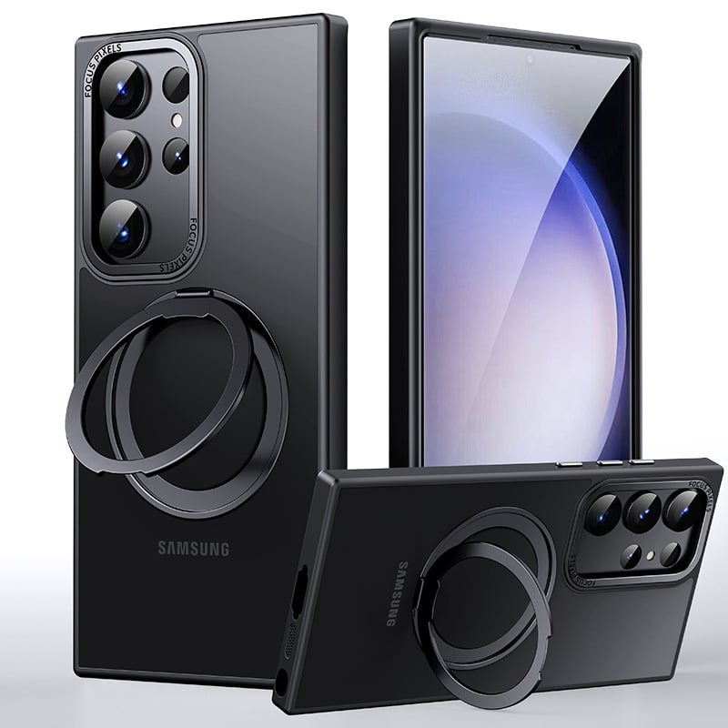 Phone Case For Samsung Galaxy S24 S23 Ultra Plus S23 S25 Ultra Magnetic Adsorption With Magsafe with Stand Holder Magnetic Full Body Protective TPU