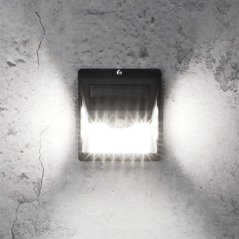 1pc Solar Motion Sensor Light 40LED Tri-side Outdoor Solar Light Waterproof for Lane Courtyard Garage Porch Wireless Safety Lighting 6500K Pure White Black