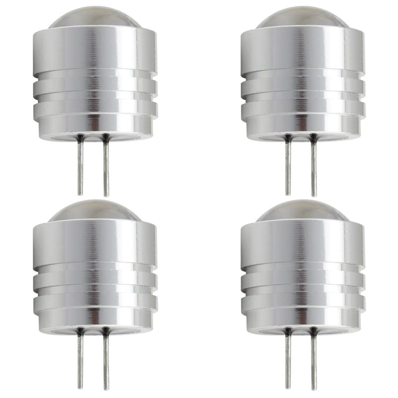 G4 LED Light Bulbs G4 Bi-Pin Base 1W 10W Halogen Bulb Equivalent LED Bulbs for Landscape Ceiling Under Counter Puck Lighting DC12V 1 LED COB Chips 4 Pack