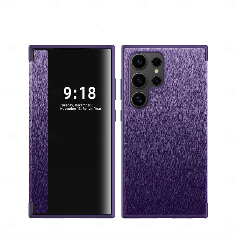 Smart Leather Stand View Phone Case For Samsung Galaxy Full Body Case Galaxy S24 S23 S22 S20 Plus Ultra A52 A32 A51 A21s Note 20 Ultra Shockproof Dustproof