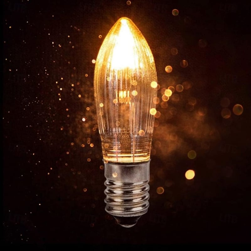 E10 Candle Light Bulbs 34V 3W Warm White Replacement Bulbs for Arch Candle Fairy Lights Tapered Candle Top Candle 10Pcs