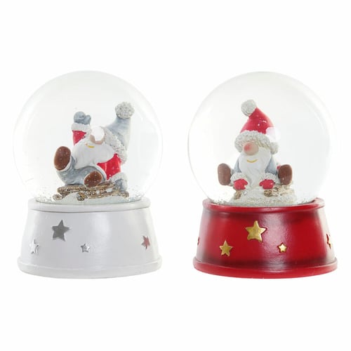 Julgranskula DKD Home Decor Harts Glas Tomte (2 pcs) (9.5 x 9.5 x 13.5 cm)_1