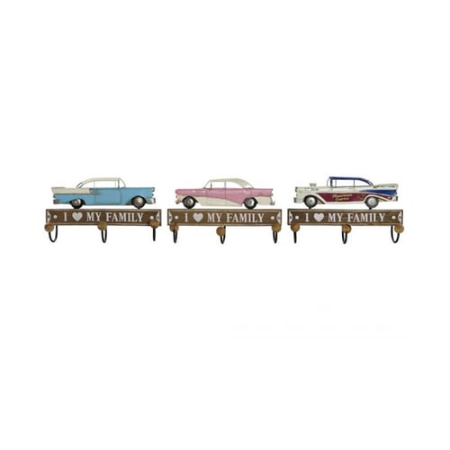 Klesstativ for veggen DKD Home Decor Metal Vintage Wood MDF (29 x 8 x 17 cm) (3 stk)_3