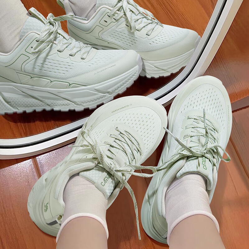 CAMEL (CAMEL) All-Terrain Cloud-Chasing Thick-Soled Jogging Shoes, Women's Sports Shoes, CD222CL7714-1, Avocado Green, Size 40_0