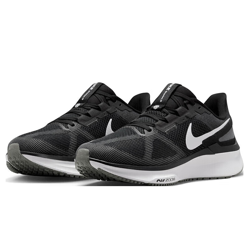 NIKE Men's Breathable Running Shoes STRUCTURE 25 - Black & White_1