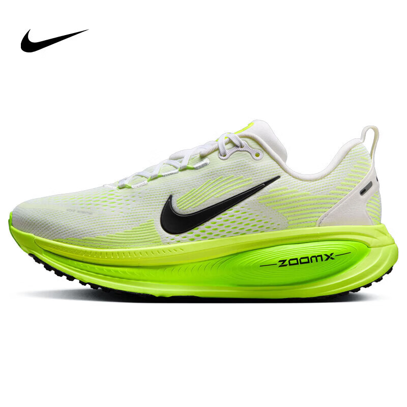 NIKE Women's Vomero 18 Cushioned Running Shoes - White/Electric Green_0